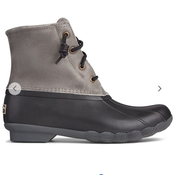NWT Sperry duck boots, size 9, New in Box, black/grey - Picture 8 of 10